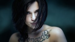 Eyes woman faces tattoos brunettes Loredana Gheorghe Loredana