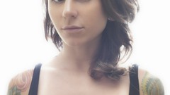 Eyes woman faces tattoos brunettes models boobs Russians