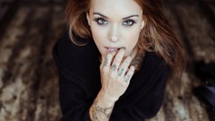 Eyes woman fashion tattoos piercings models arabella drummond 