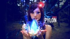 Eyes woman game faces asians brunettes starcraft forests pylon 