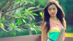 Eyes woman Japan Garden close-up Japanese Celebrity faces 