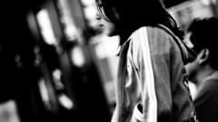 Eyes woman Japan Japanese widescreen faces monochrome asians 