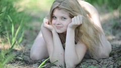 Eyes woman jungle young outdoors blondes long hair brunettes 