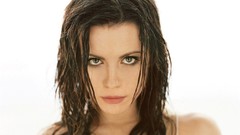 Eyes woman Kate Beckinsale faces brunettes models wet hair