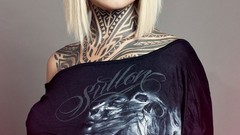 Eyes woman legs tattoos angels models boobs Teya Salat