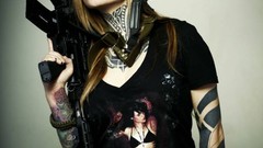 Eyes woman legs tattoos angels models boobs Teya Salat