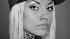 Eyes woman legs tattoos angels models boobs Teya Salat