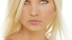 Eyes woman lights lips blondes models Franziska Facella