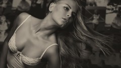 Eyes woman lips blondes lingerie