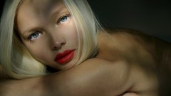 Eyes woman lips blondes models nude Mike Dowson