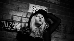 Eyes woman lips faces blondes tattoos piercings models Russians 