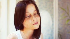 Eyes woman lips faces brunettes freckles portraits Russians