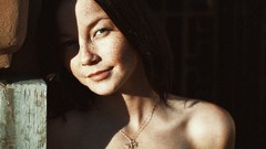 Eyes woman lips faces brunettes freckles portraits Russians