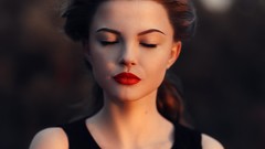 Eyes woman lips faces closed eyes models portraits Russians 