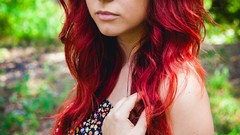 Eyes woman lips faces long hair redheads portraits Russians