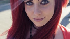 Eyes woman lips faces long hair redheads portraits Russians