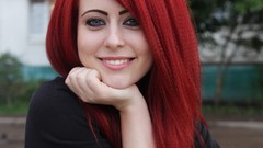 Eyes woman lips faces long hair redheads portraits Russians