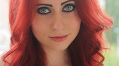 Eyes woman lips faces long hair redheads portraits Russians