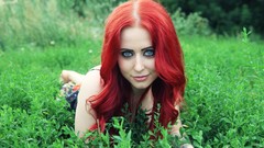 Eyes woman lips faces long hair redheads portraits Russians