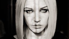 Eyes woman lips faces monochrome piercings models portraits 