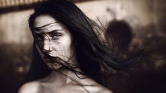 Eyes woman lips faces portraits Russians