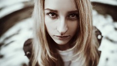 Eyes woman lips faces portraits Russians