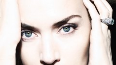 Eyes woman lips Kate Winslet Actress blondes blue eyes Vogue 