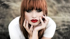 Eyes woman lips models redheads