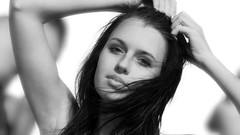 Eyes woman lips monochrome brunettes models