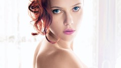 Eyes woman lips Scarlett Johansson faces Actress blue eyes 