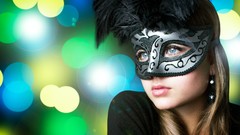 Eyes woman lipstick blue eyes models Venetian masks