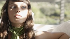 Eyes woman pale scarfs sunlight blue eyes brunettes open mouth 