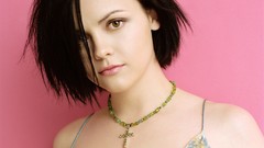 Eyes woman pink background Celebrity faces Actress brunettes 