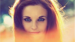 Eyes woman reflections sunlight brunettes smiley face