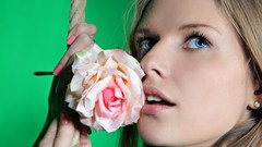 Eyes woman roses lips faces blue eyes models Met-Art magazine 