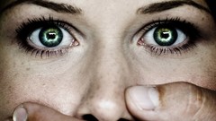 Eyes woman silence hands green eyes