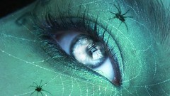 Eyes woman spiders Halloween tattoos spider webs creepy
