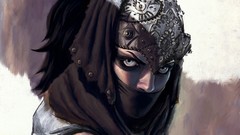 Eyes woman veil blue eyes artwork