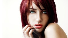 Eyes woman white background faces freckles susan coffey redheads