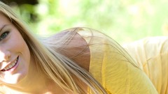 Eyes woman widescreen faces blondes smiling long hair 