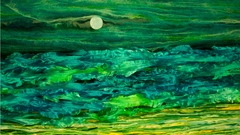 fabric artwork fantasy art Green sky landscape water nature