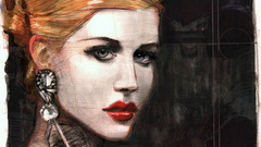 Face beautiful lady painting