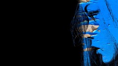 face Profile abstract Women blue