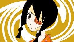 Faces anime girls brown eyes bandages short hair braids 