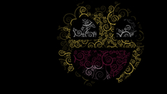 Faces black background