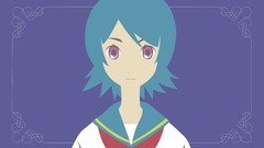 Faces schoolgirls blue hair pink eyes anime girls school 