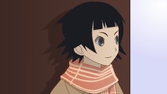 Faces shadows scarfs gray eyes anime girls short hair bangs 