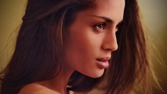 Faces side view brunettes