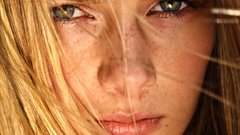Faces woman eyes freckles
