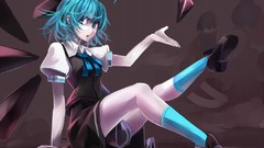 Fairies bows blue hair anime girls short hair touhou cirno 